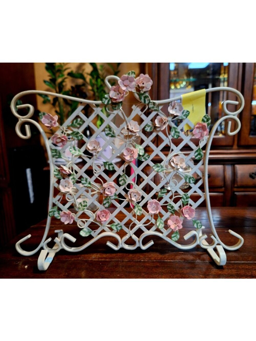 Partylite P7290 Climbing Rose Trellis Three Votive Candleholder